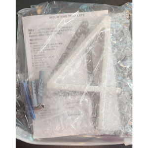 YIPLED - 5 In - House Number - "4" - white - Template and Mounting Hardware